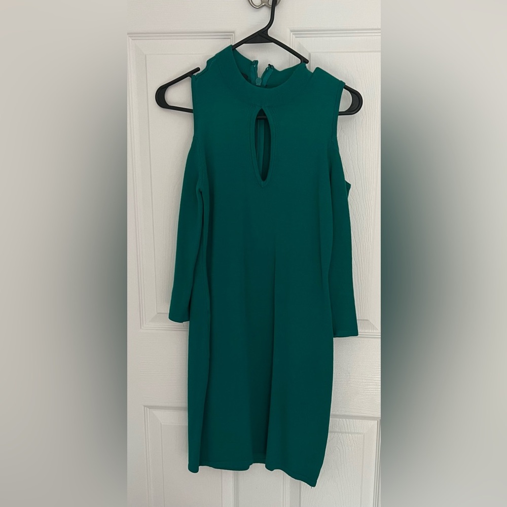 Bebe keyhole teal sweater dress
